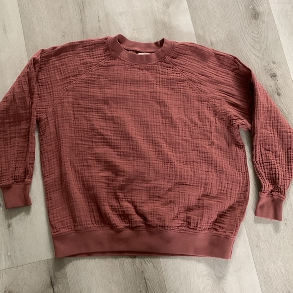 9 seed La Quinta Sweatshirt in Clay resort gauze textured size S USA long sleeve - Picture 9 of 10